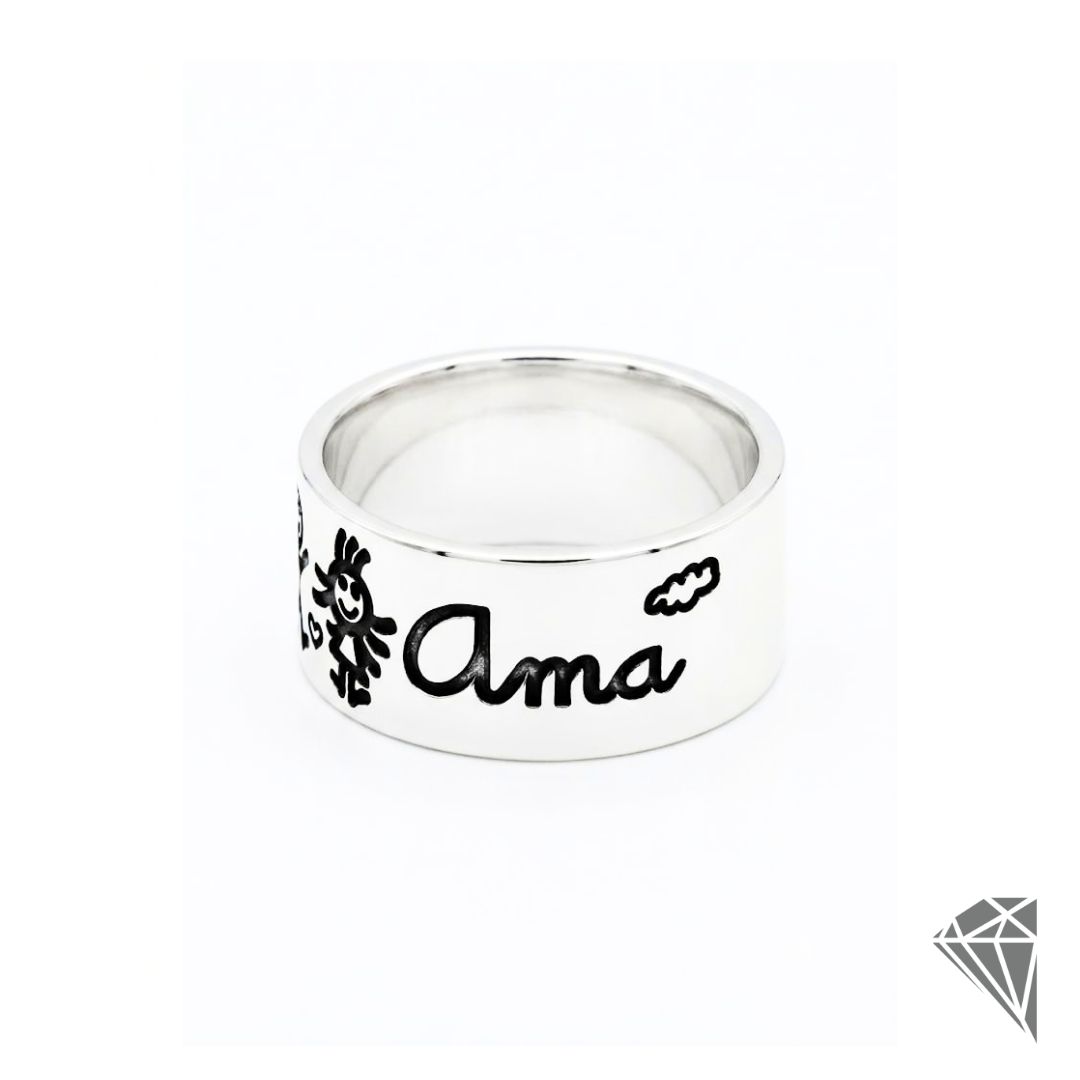 Anillo Plata Ama modelo Sendia